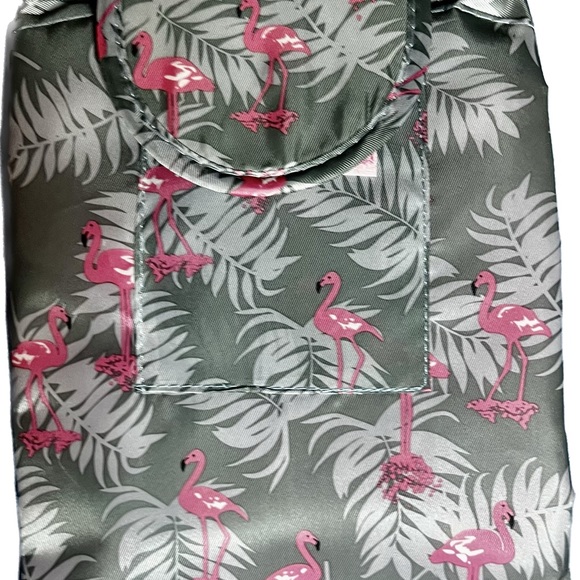 Gray With pink flamingoesTravel Gear Clothes Garment Folder. - Picture 2 of 2
